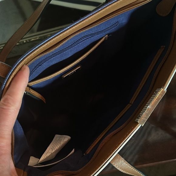 Aldo Vegan Leather Nautical Stripe Shoulder Bag Women Old Money Classic Preppy - Picture 7 of 12